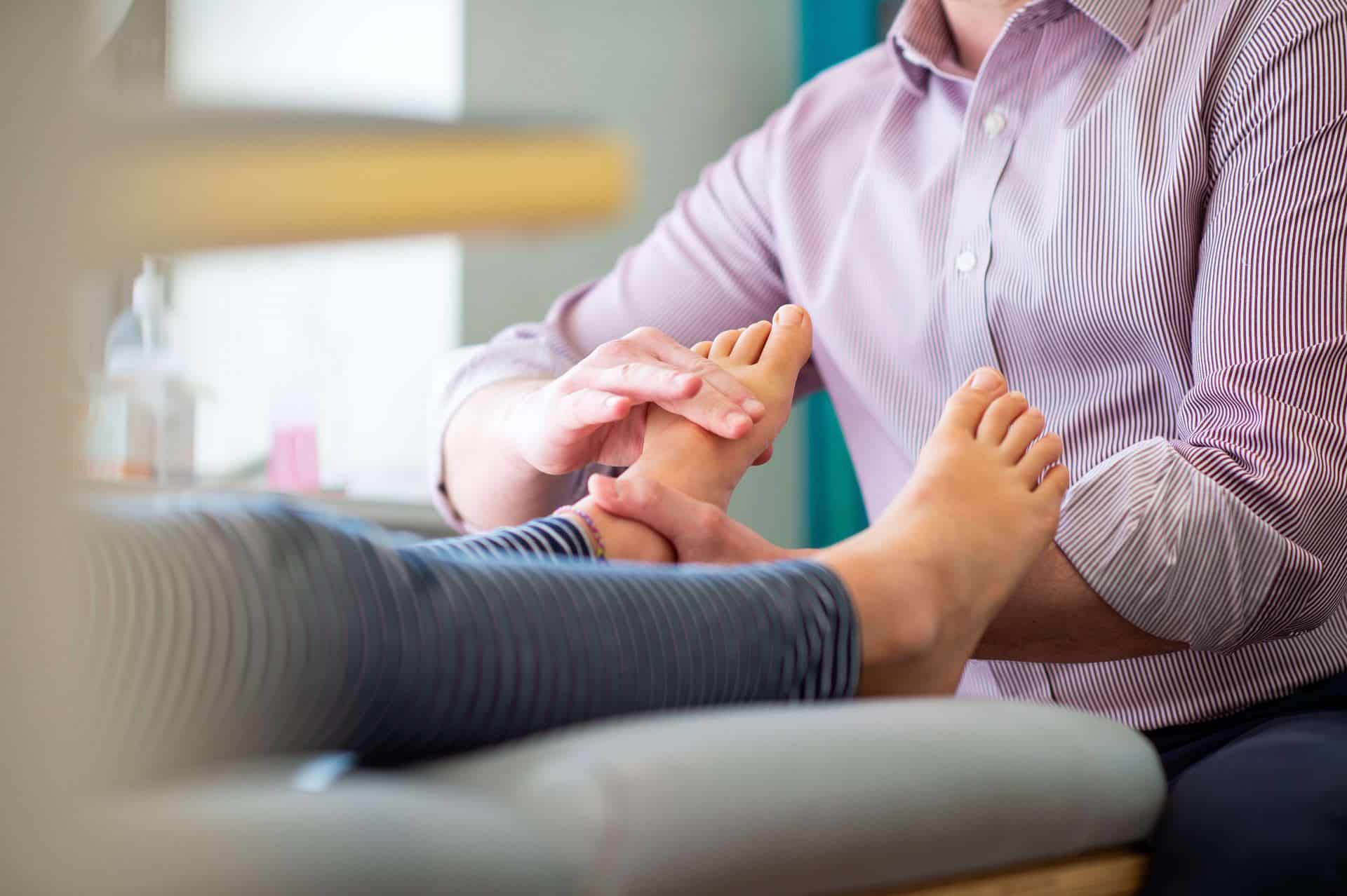 Podiatrist performing treatment